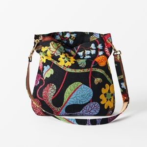 NWT SVENSKT TENN Josef Frank Fabric Textile Linen Shoulder Crossbody Bag 12”x13”